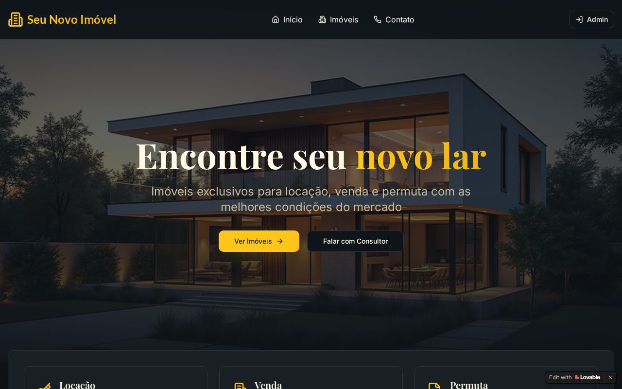 Capa do projeto Seu Novo Imóvel